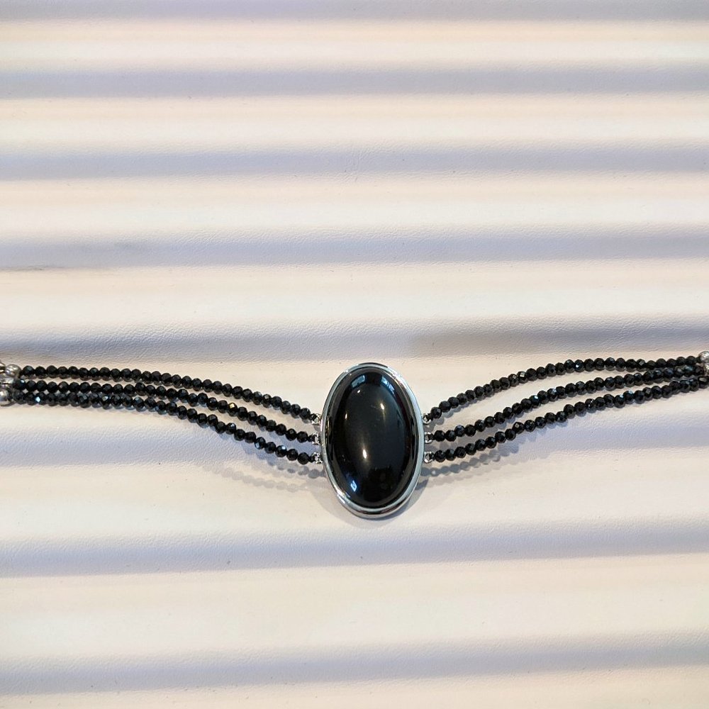 Black Onyx & Thai Black Spinel Bead bracelet